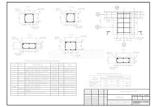 Разрез 1-1...5-5. Узел 1. Спецификация на фундамент. Ведомость расхода стали